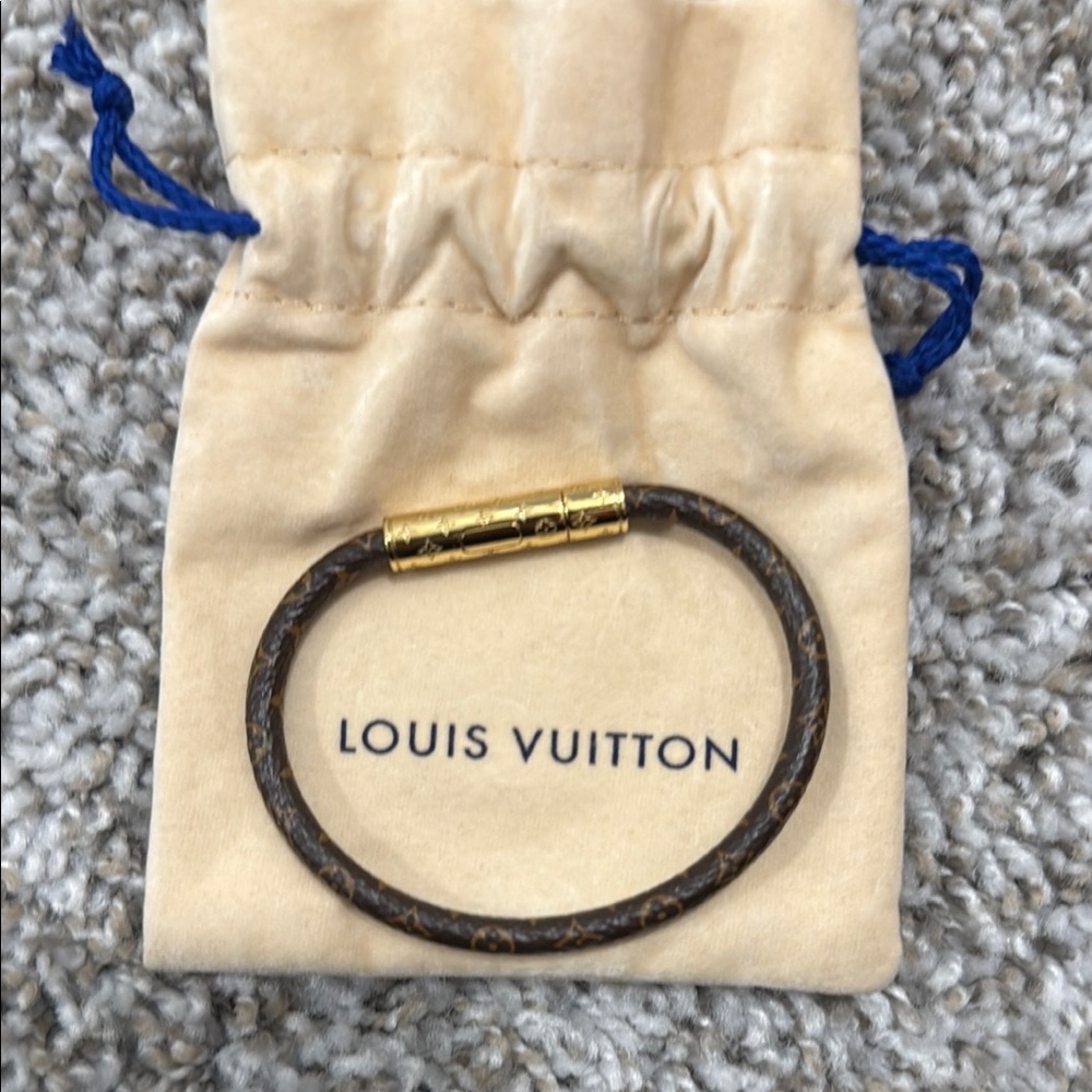 Louis Vuitton Monogram Bracelet with Gold Accent